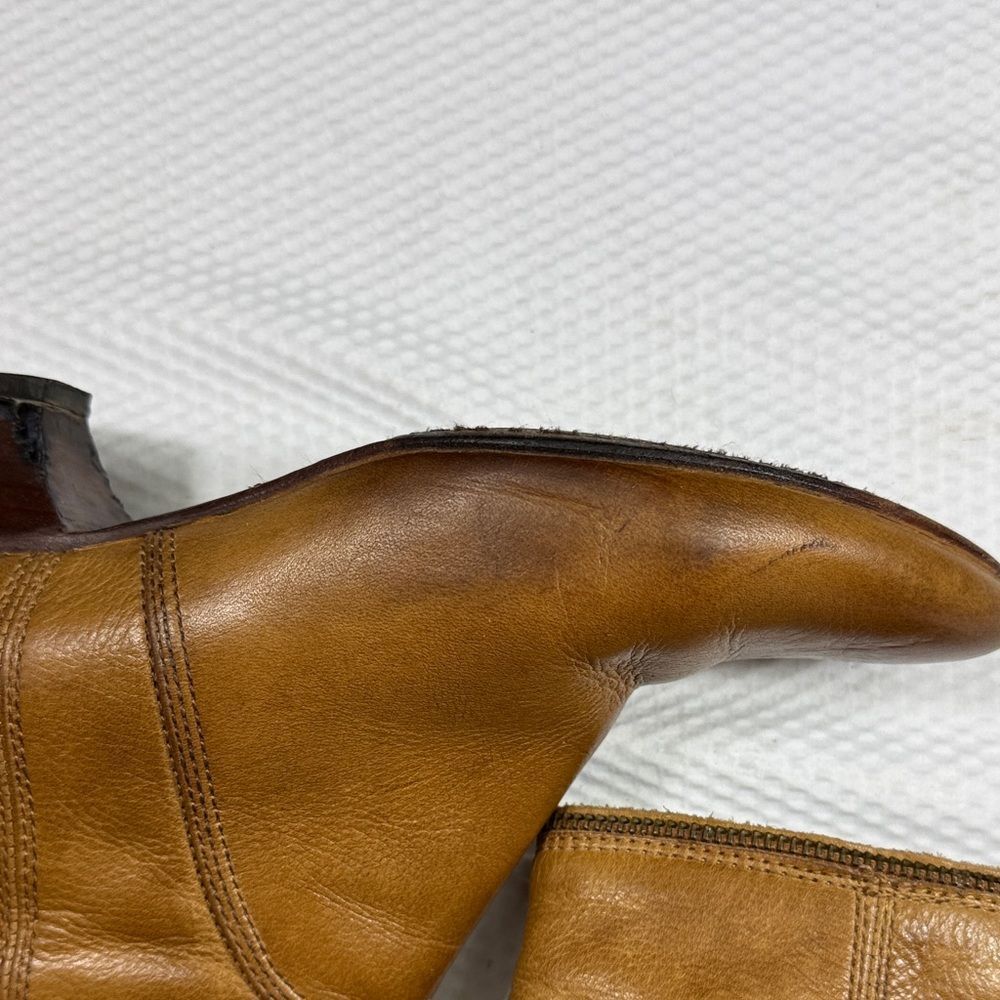 Frye Steffi Zip Short Brown Leather Ankle Boots Size 8.5 - Picture 7 of 16